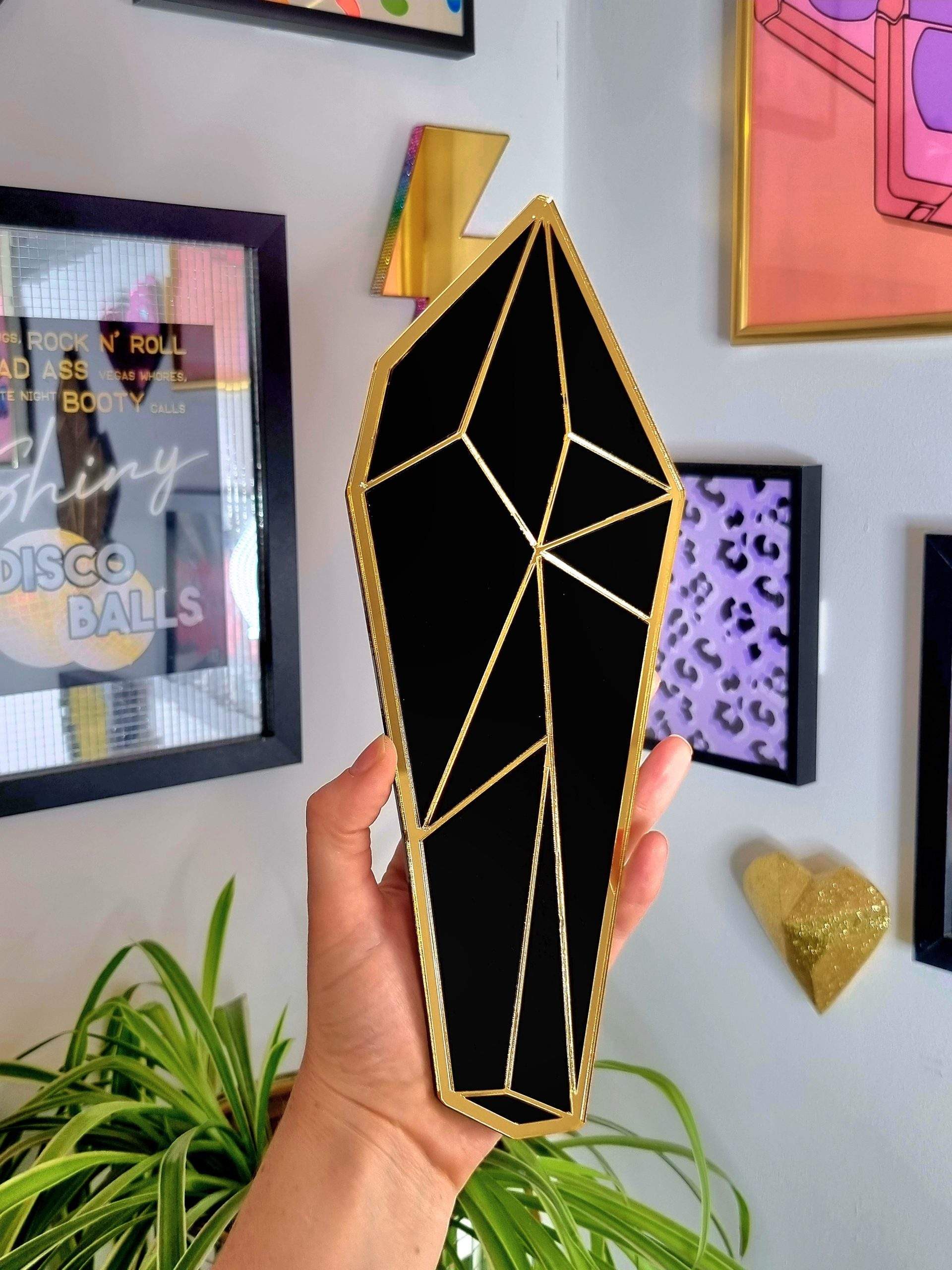 Black & Gold Crystal Point Wall Art