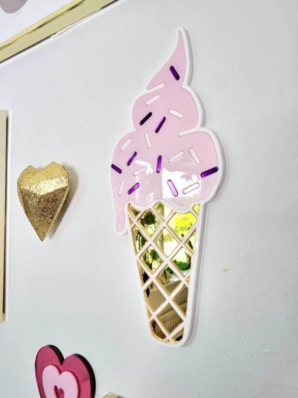 Pink and gold ice cream mirror
