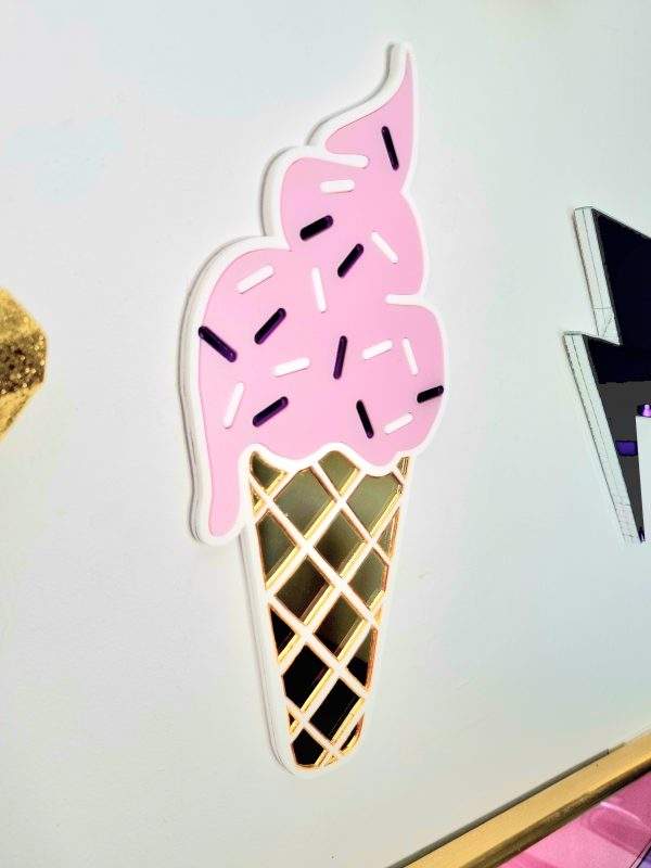 Pink and gold ice cream mirror