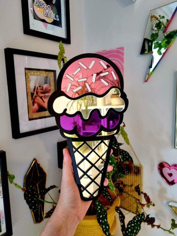 Pop art mirrored ice cream wall art.