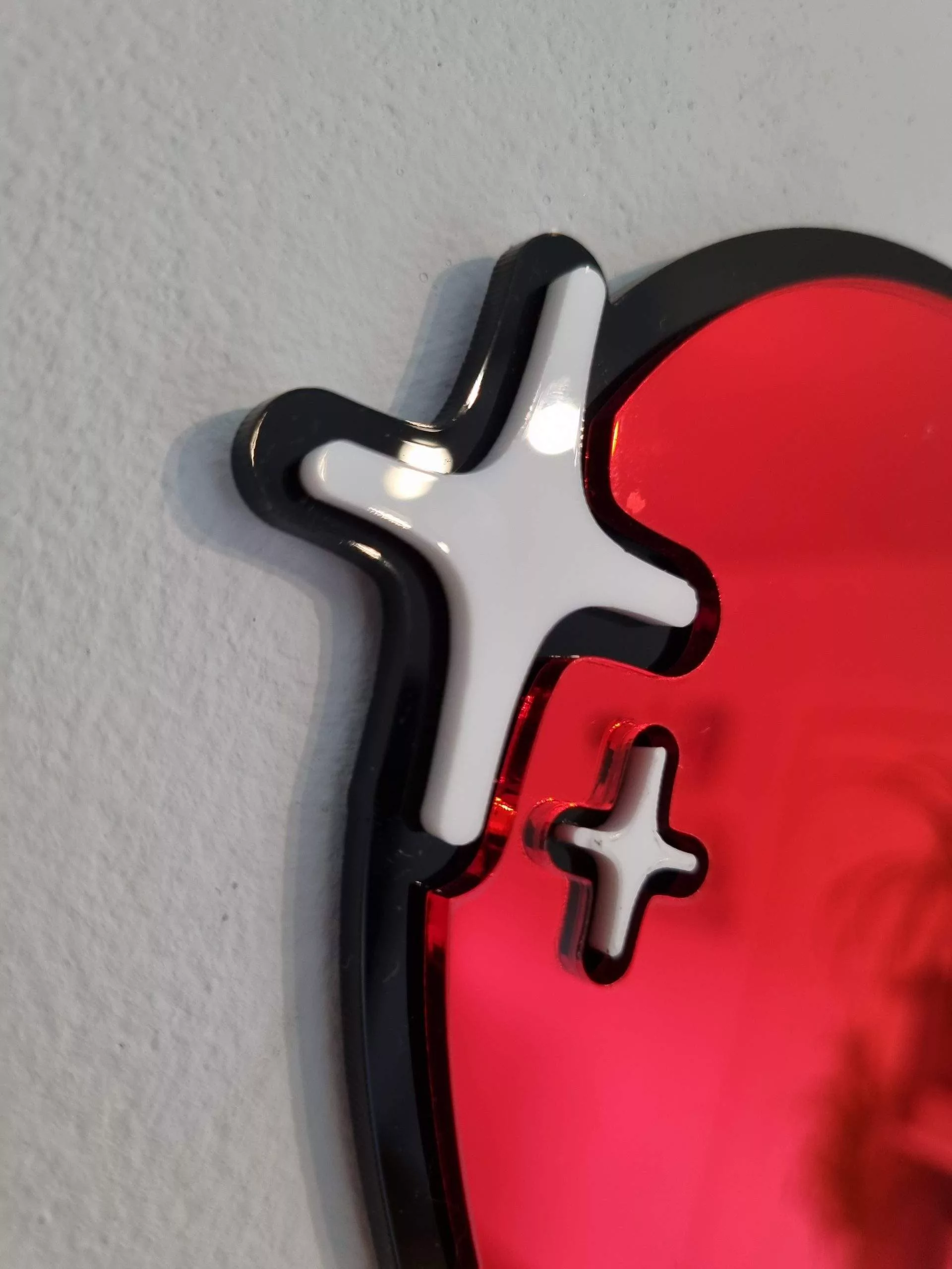 Red pop art love heart mirror wall art.