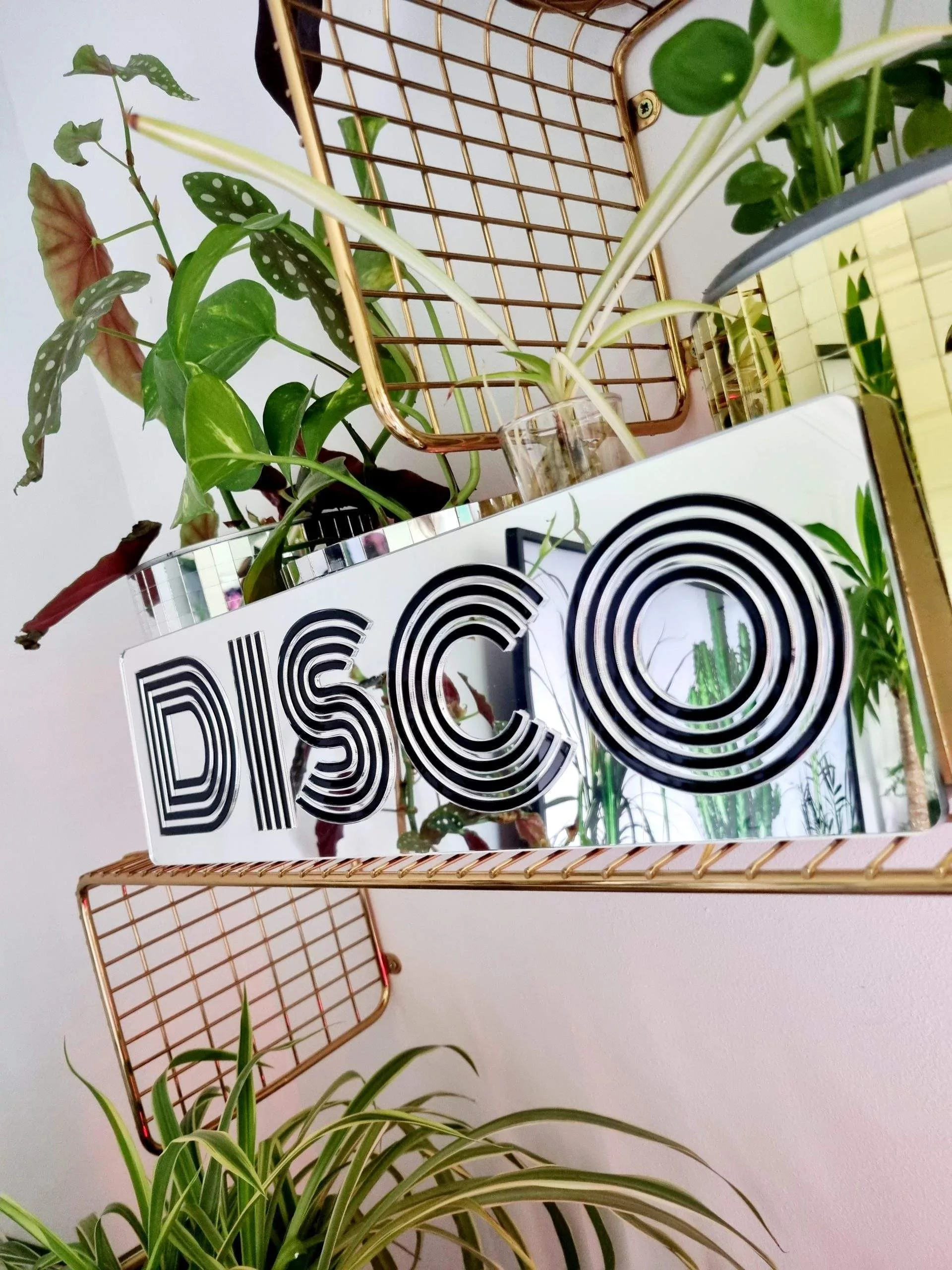 SILVER & BLACK DISCO WORD ART