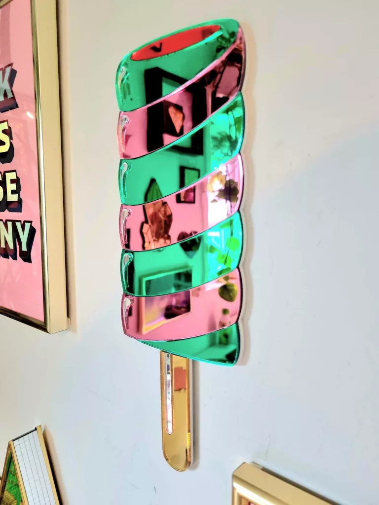 Twister ice lolly mirror wall art.