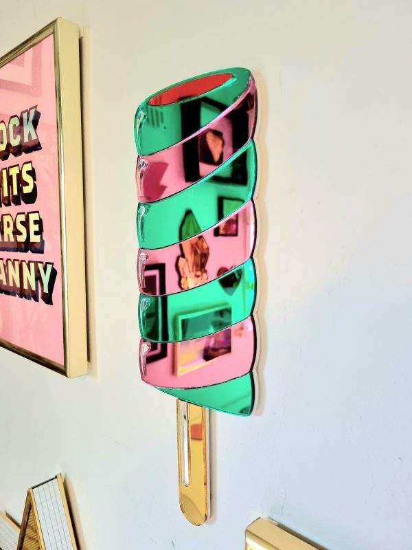 Twister ice lolly mirror wall art.