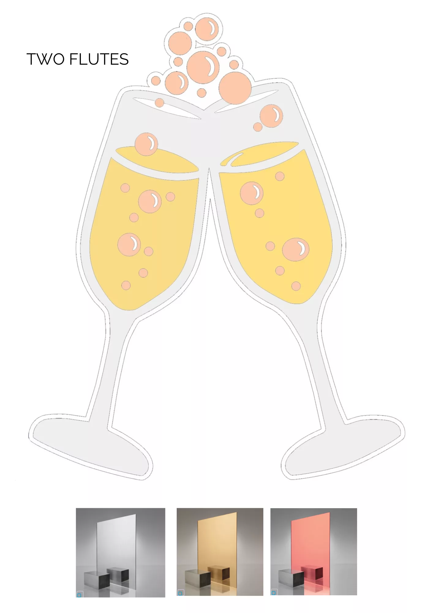 TWO CHAMPAGNE FLUTE DESIGN