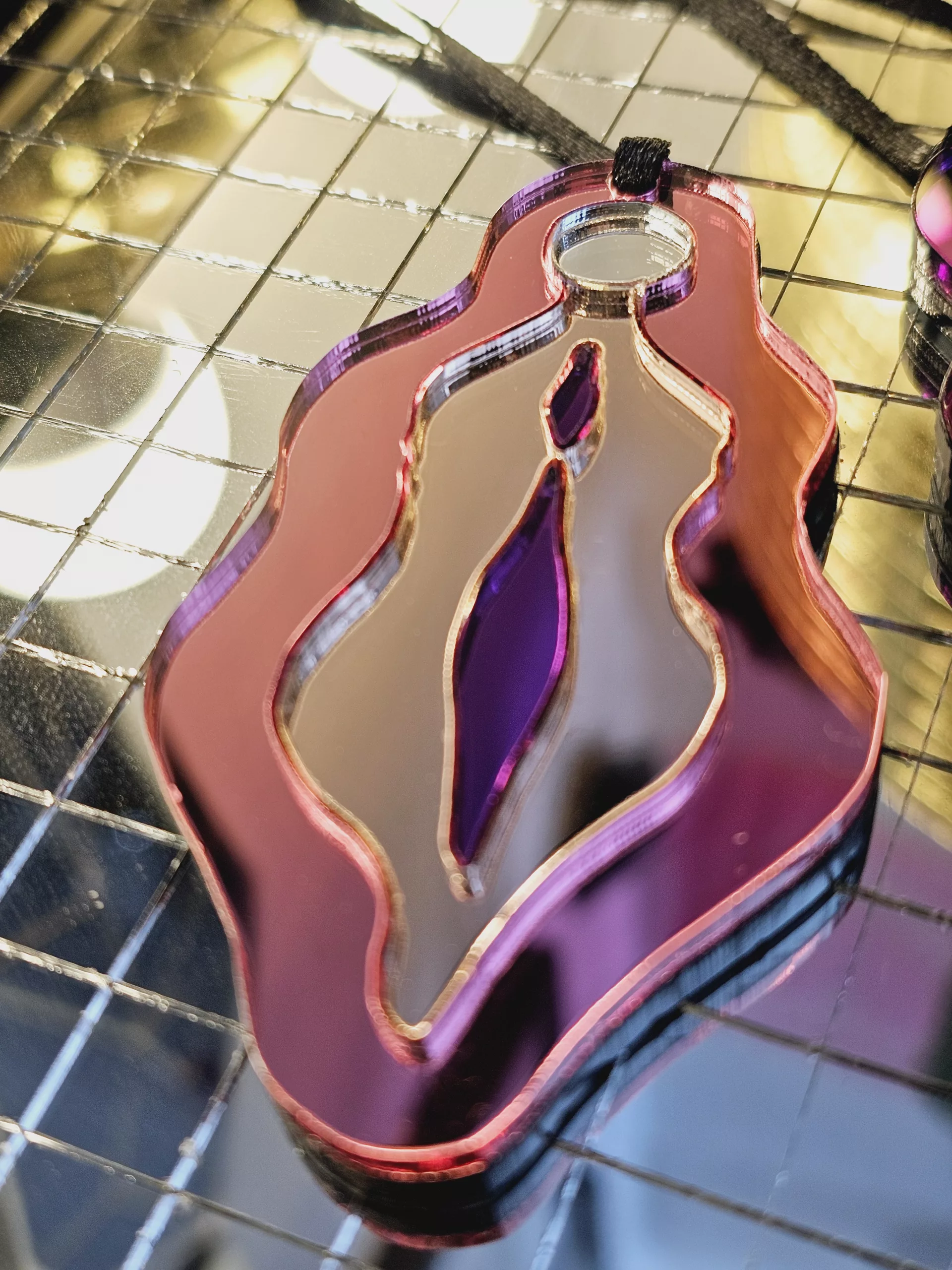 Christmas ornaments in the shape of vulvas.